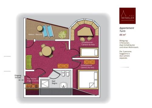 Imagen de la habitación del Appartement- Und Wellnesshotel Winkler. Foto 9