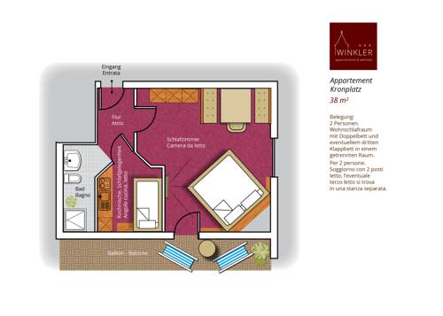 Imagen de la habitación del Appartement- Und Wellnesshotel Winkler. Foto 13