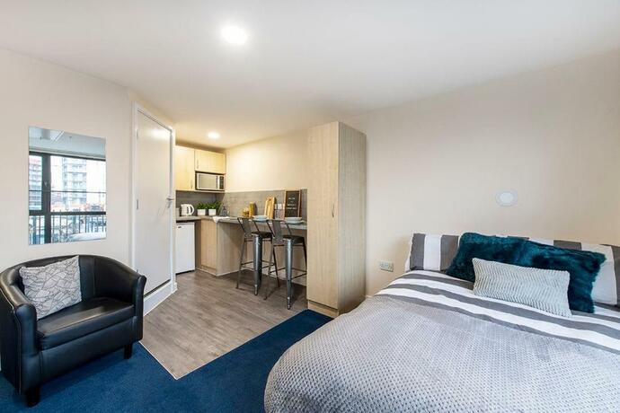 Imagen general del Cosy Modern Studios at Sheffield 3 located near the University of Sheffield. Foto 1