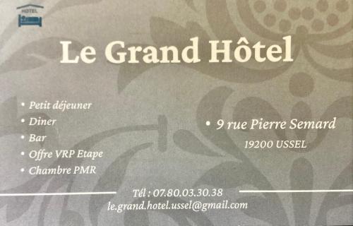 Imagen general del Le Grand H&ocirc;tel Ussel \'\'nouvelle G&eacute;rance 2023\'\'. Foto 3