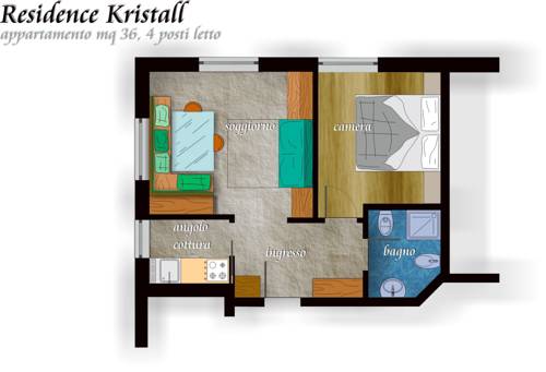 Imagen de la habitación del Residence Kristall- Fiemme Holidays. Foto 7