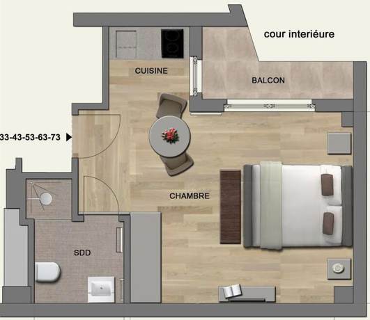 Imagen de la habitación del The Residence Gare. Foto 7