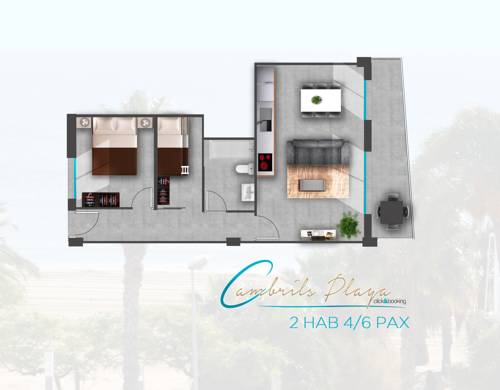 Imagen de la habitación del Apartamentos Cambrils Playa Spa. Foto 12