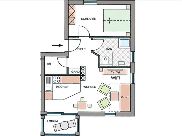 Imagen de la habitación del Hotel Aparthotel der Gletscherblick, E&szlig;reithd&ouml;rfl. Foto 16