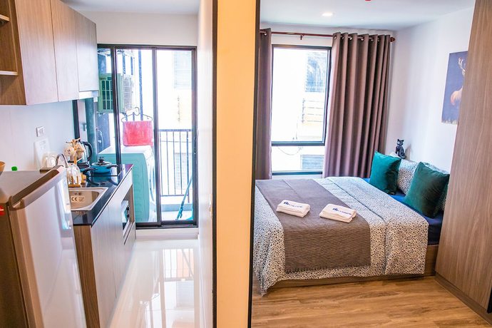 Imagen de la habitación del Hotel Apartment 450m From Bts With Sky Pool - Bkbloft6. Foto 3