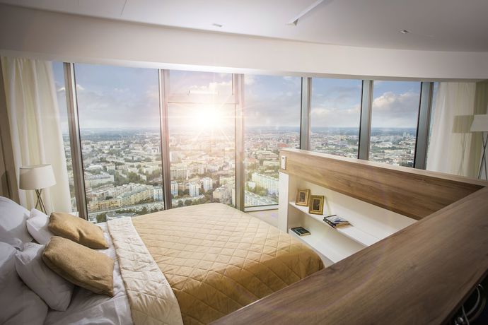 Imagen de la habitación del Hotel Apartments in Sky Tower with Bathtub near the window. Foto 14