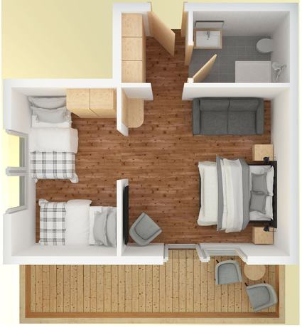 Imagen de la habitación del Hotel Bergnest - Fr&uuml;hst&uuml;ckspension Katschberg. Foto 10