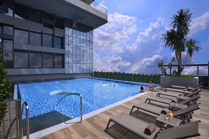 Imagen de la piscina del Hotel Four Points by Sheraton Singapore, Jurong. Foto 8