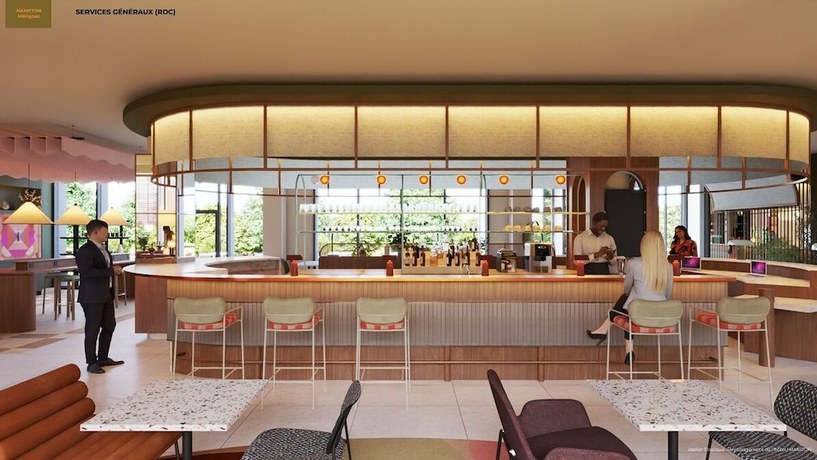 Imagen del bar/restaurante del Hotel Hampton by Hilton Bordeaux Merignac Airport. Foto 1