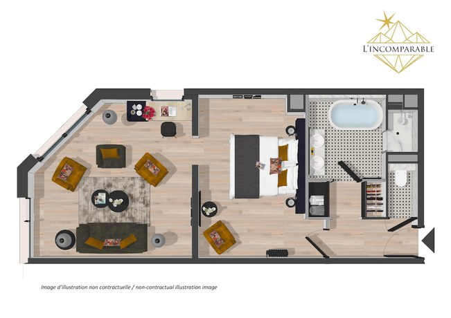 Imagen de la habitación del Hotel H&ocirc;tel L'Incomparable by Les Etincelles. Foto 10