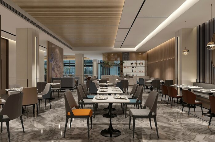 Imagen del bar/restaurante del Hotel Holiday Inn Express Beijing Yizhuang Center. Foto 11
