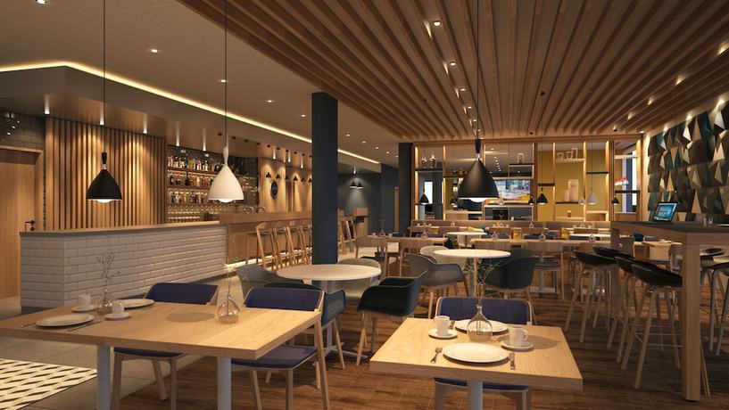 Imagen del bar/restaurante del Hotel Holiday Inn Express Frankfurt Airport-Raunheim, an IHG Hotel. Foto 4