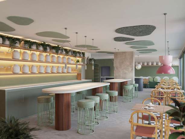 Imagen del bar/restaurante del Hotel Ibis Styles Madrid Airport Valdebebas. Foto 2