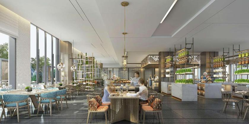 Imagen del bar/restaurante del Hotel Joyze Hotel Xiamen Curio Collection by Hilton. Foto 7