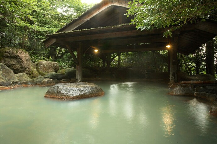 Imagen de la piscina del Hotel Kurokawa Onsen Yumerindo. Foto 32