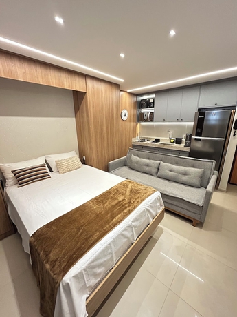 Imagen de la habitación del Hotel Melhores Flats - Espaçoso pé na areia. Foto 1