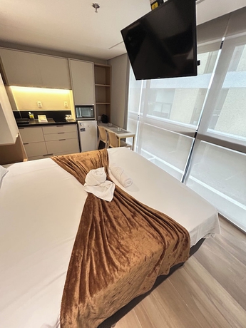 Imagen de la habitación del Hotel Melhores Flats - Refinado &agrave; beira-mar. Foto 7