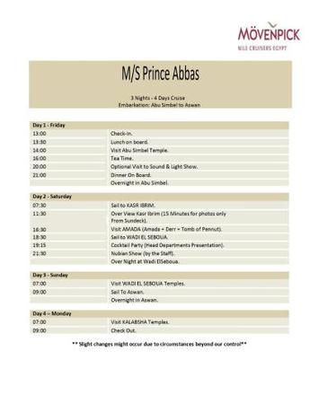 Imagen general del Hotel M&ouml;venpick Prince Abbas Lake Nasser Monday Four Nights Aswan Friday Three nights Abu-Simbel. Foto 11