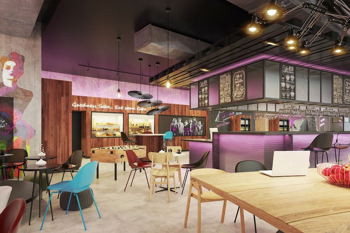 Imagen del bar/restaurante del Hotel Moxy Antwerp. Foto 2