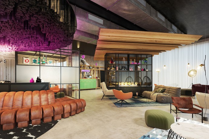 Imagen de los interiores del Hotel Moxy Antwerp. Foto 4