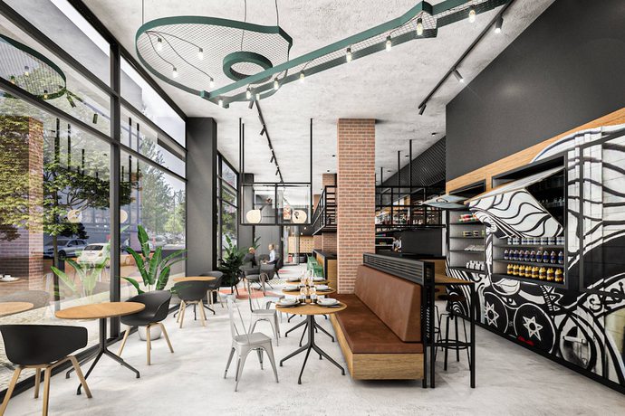 Imagen del bar/restaurante del Hotel Moxy Lisbon City. Foto 3