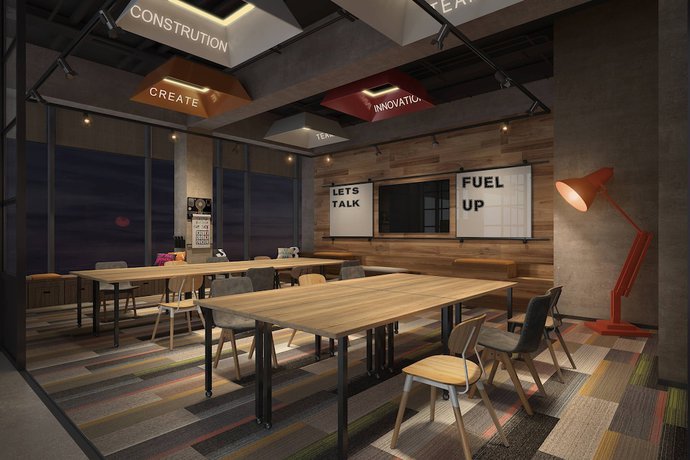 Imagen de los interiores del Hotel Moxy Nanjing Jiangning. Foto 14