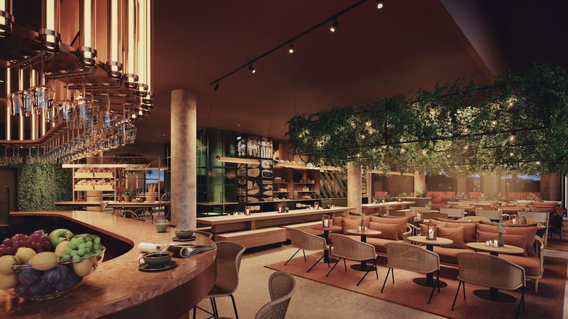 Imagen del bar/restaurante del Hotel Scandic Frankfurt Hafenpark. Foto 2