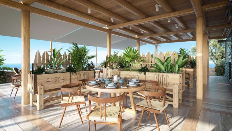 Imagen del bar/restaurante del Hotel Sea Breeze Santorini Beach Resort, Curio By Hilton. Foto 3