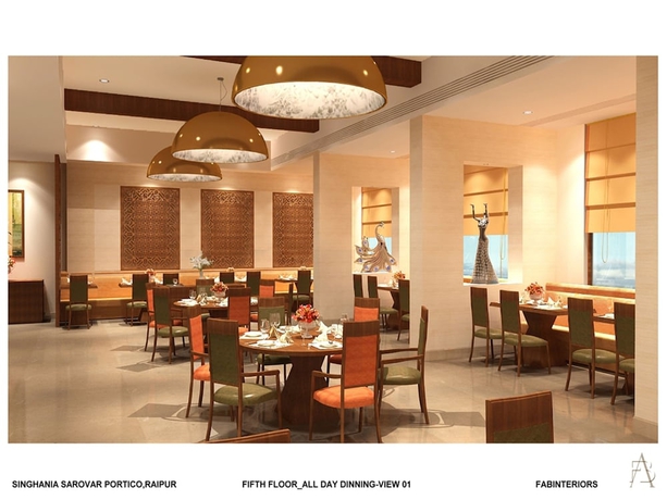 Imagen del bar/restaurante del Hotel Singhania Sarovar Portico. Foto 3