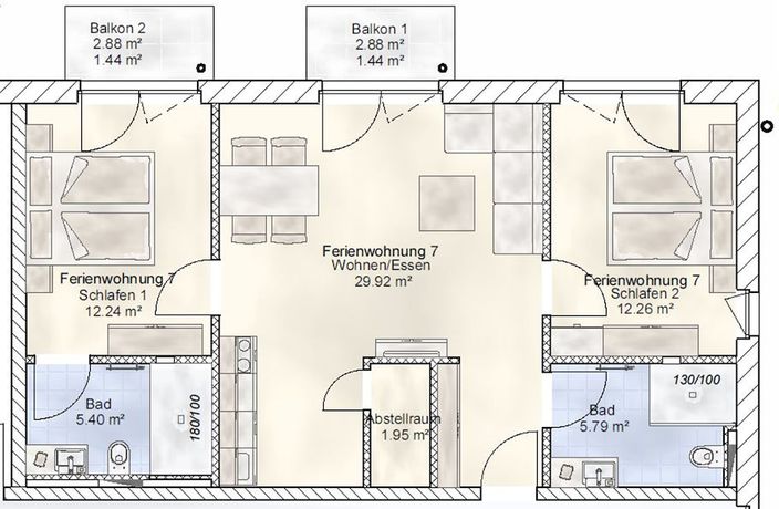 Imagen de la habitación del Hotel Sporthotel Neuruppin - Apartmenthaus mit Ferienwohnungen. Foto 11