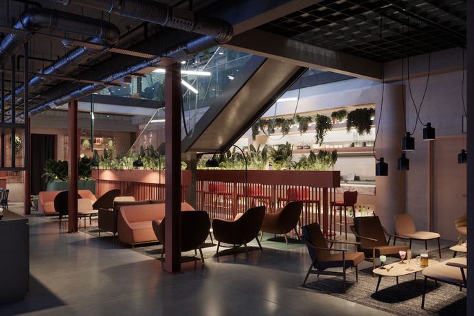 Imagen del bar/restaurante del Hotel The Social Hub Madrid 4 star. Foto 3