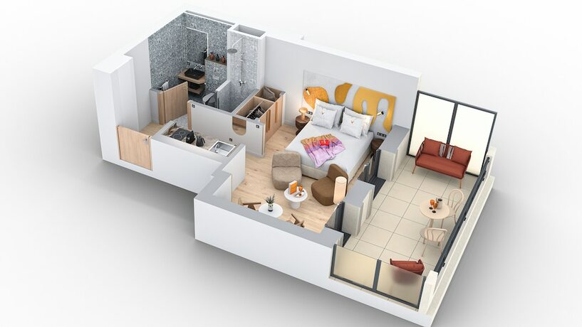 Imagen de la habitación del Hotel Yuna Porte Maillot - ApartHotel. Foto 13