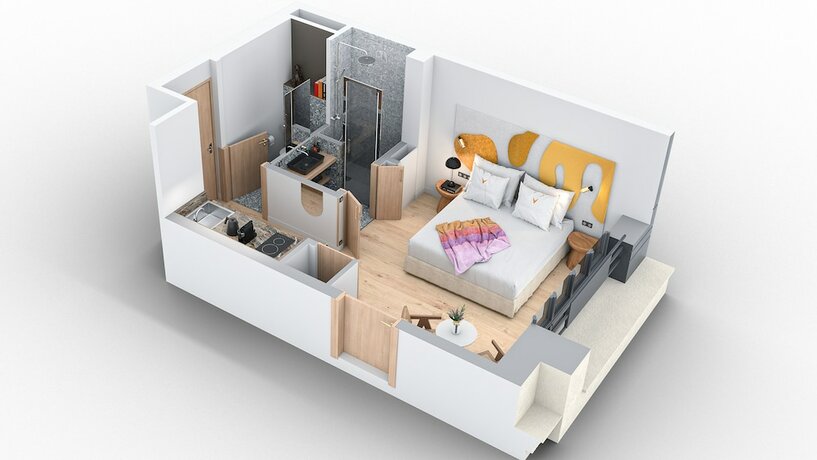 Imagen de la habitación del Hotel Yuna Porte Maillot - ApartHotel. Foto 15