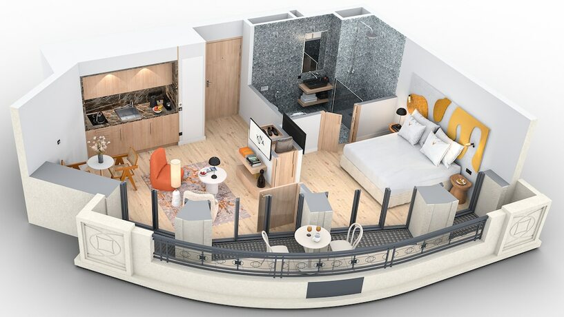 Imagen de la habitación del Hotel Yuna Porte Maillot - ApartHotel. Foto 20