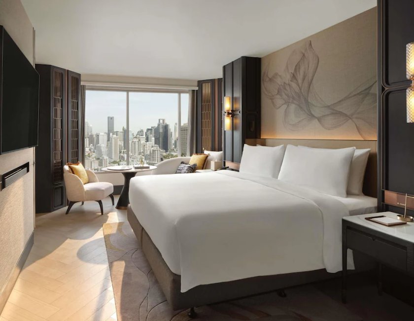 Habitación Deluxe, 1 cama de matrimonio grande del hotel Fairmont Bangkok Sukhumvit. Foto 4