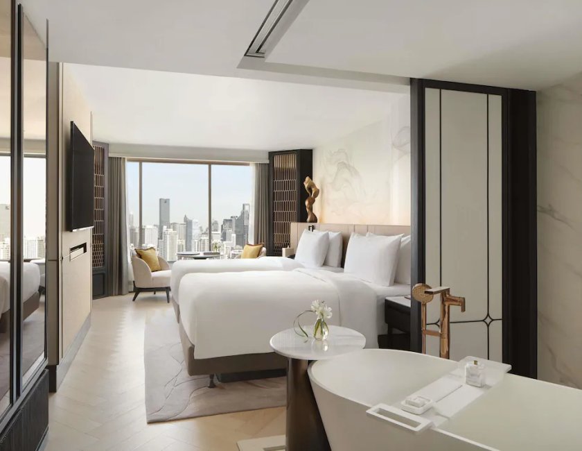 Fairmont, Habitación con 2 camas individuales, 2 camas individuales del hotel Fairmont Bangkok Sukhumvit. Foto 4