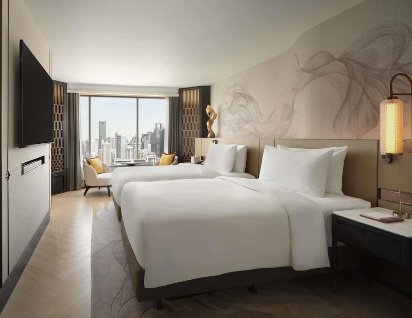 Fairmont Gold, Habitación con 2 camas individuales, 2 camas individuales del hotel Fairmont Bangkok Sukhumvit. Foto 4
