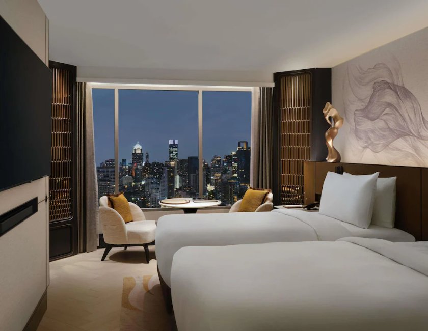 Fairmont Gold, Habitación Deluxe con 2 camas individuales, 2 camas individuales del hotel Fairmont Bangkok Sukhumvit. Foto 4