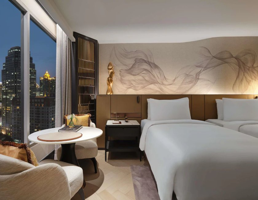 Fairmont Gold, Habitación Deluxe con 2 camas individuales, 2 camas individuales del hotel Fairmont Bangkok Sukhumvit. Foto 5