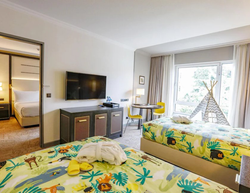 Habitación familiar, varias camas del hotel Hilton Munich City