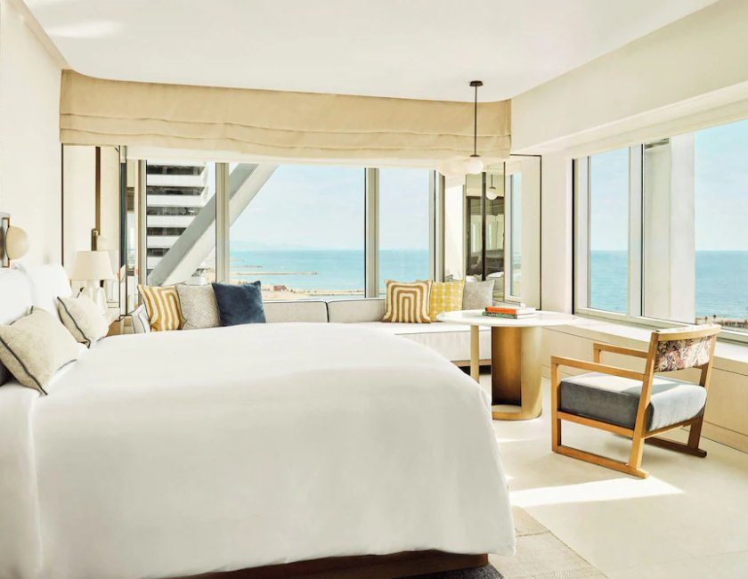 Habitación doble Vista Mar 1 Cama king Esquinera del hotel Arts Barcelona