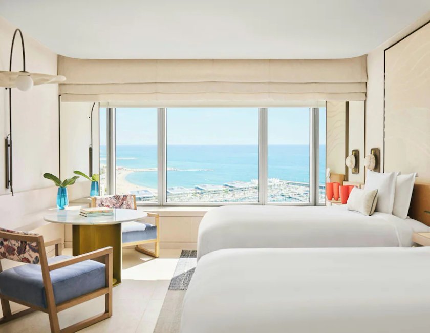 Habitación doble Vista Parcial Mar 2 Camas dobles Normal del hotel Arts Barcelona