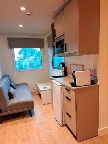 Estudio con 1 cama grande del hotel Puerta Santander. Foto 1
