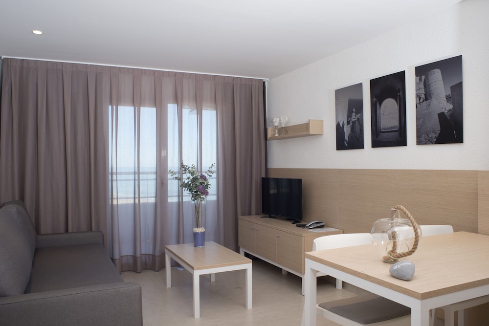 Apartamento Vista Parcial Mar Balcón o Terraza 1 habitación Sofá Cama incluido 2 Camas individuales kitchenette Normal del hotel Acualandia