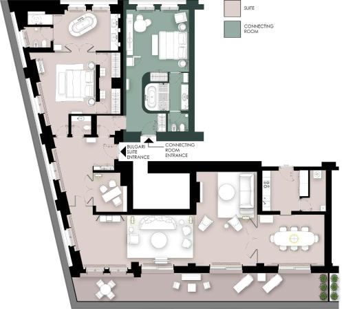Suite Premium de 1 dormitorio con cama extragrande del hotel Bvlgari London. Foto 11