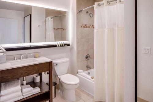 Suite Esquinera con 1 dormitorio, cama extragrande y sofá cama del hotel Doubletree Jersey City. Foto 2