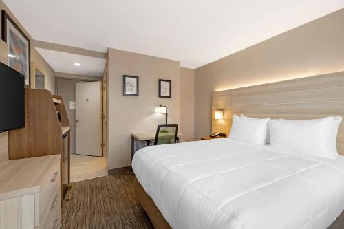Habitación con 1 cama grande y ducha accesible en silla de ruedas - Adaptada para personas con discapacidad - No fumadores del hotel Country Inn & Suites by Radisson, Staten Island