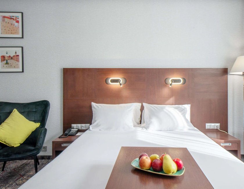 Habitación estándar, 1 cama doble con sofá cama, accesible para personas con discapacidad del hotel Mercure Warszawa Airport