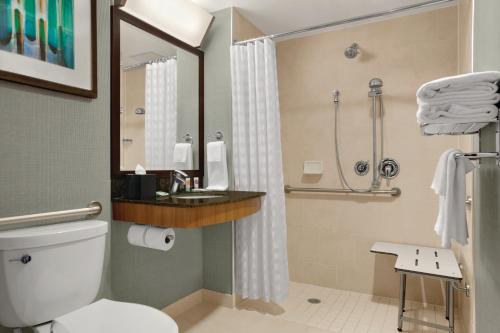 Habitación con cama extragrande y ducha a ras de suelo - Adaptada para personas con movilidad reducida del hotel Hyatt Place New York Midtown South. Foto 5