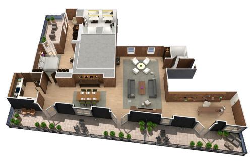 Penthouse de una habitación con cama King y vista a la ciudad del hotel The London Edition